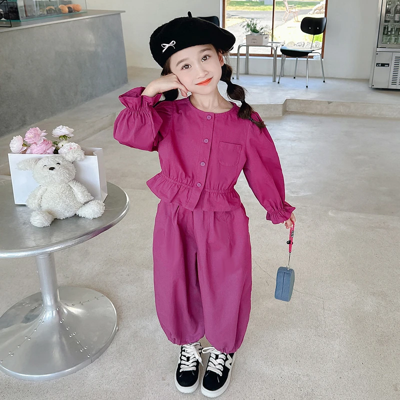 女童套装春秋季2025新款韩版纯棉洋气女孩宝宝秋装两件套萌宝穿搭