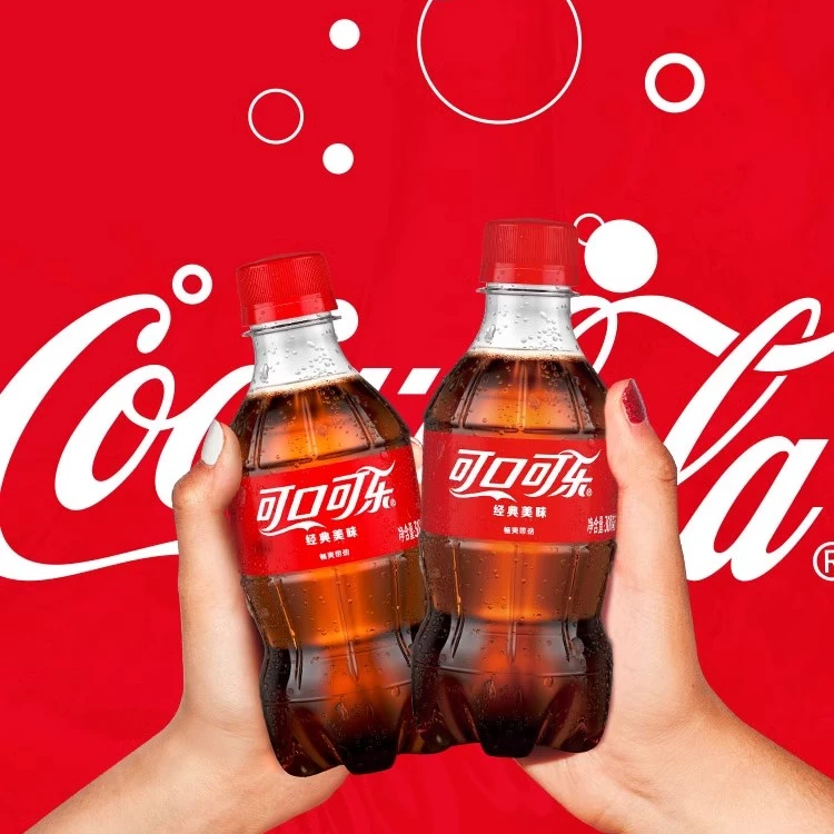 经典可口可乐有糖饮料碳酸饮料汽水300ml* 6瓶装畅饮料批发整箱