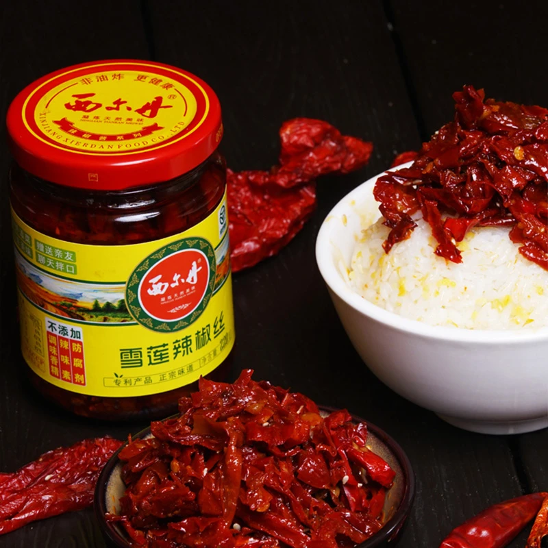 【新疆西尔丹】雪莲辣椒丝220g*3瓶下饭鲜香新疆辣椒酱