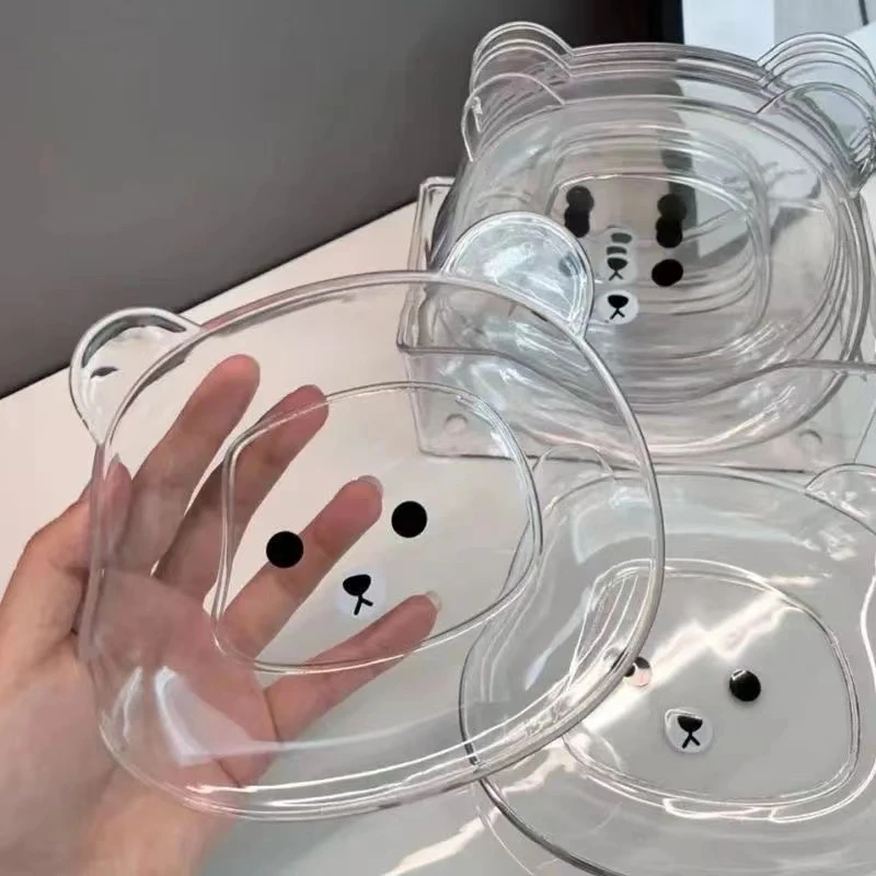 家用吐骨碟餐桌装垃圾盘水果零食盘网红正方形桌面卡通可爱菜碟子