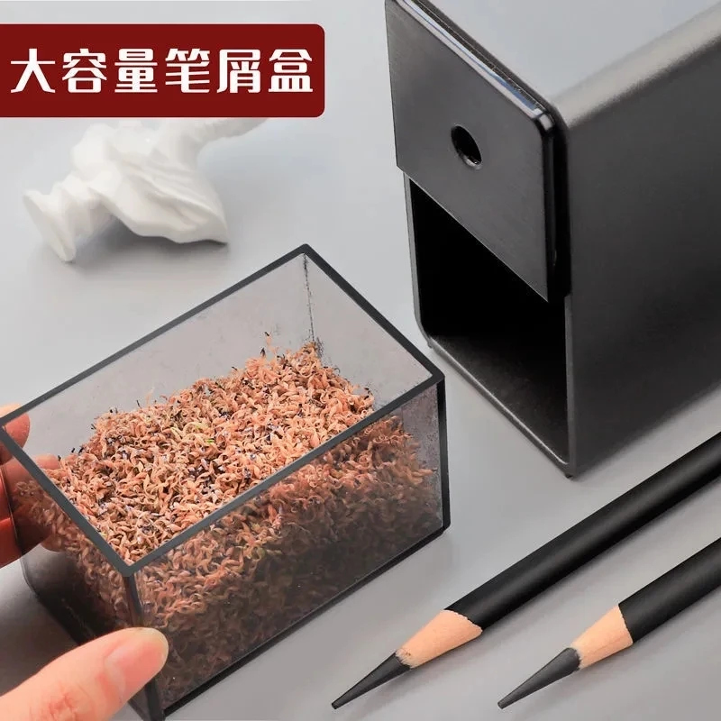 得力71161 复古自动进笔削笔机 美术素描炭笔专用多档粗细7档调节