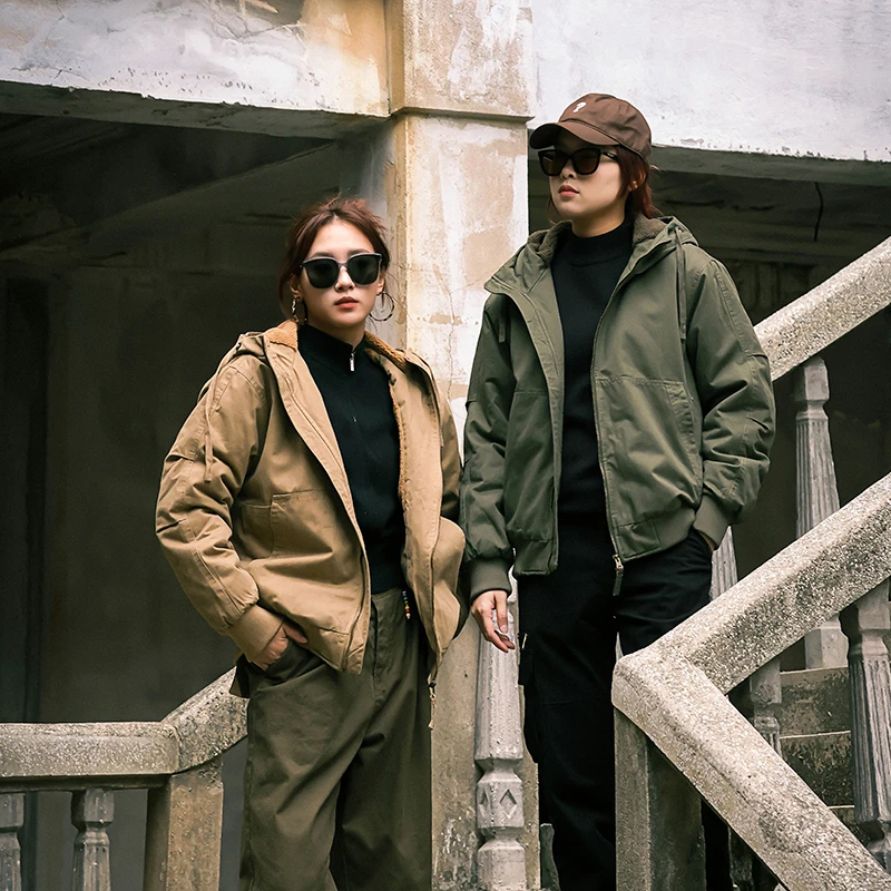 【连帽加绒】加厚男士夹克冬季保暖棉服工装风百搭防风男生休闲