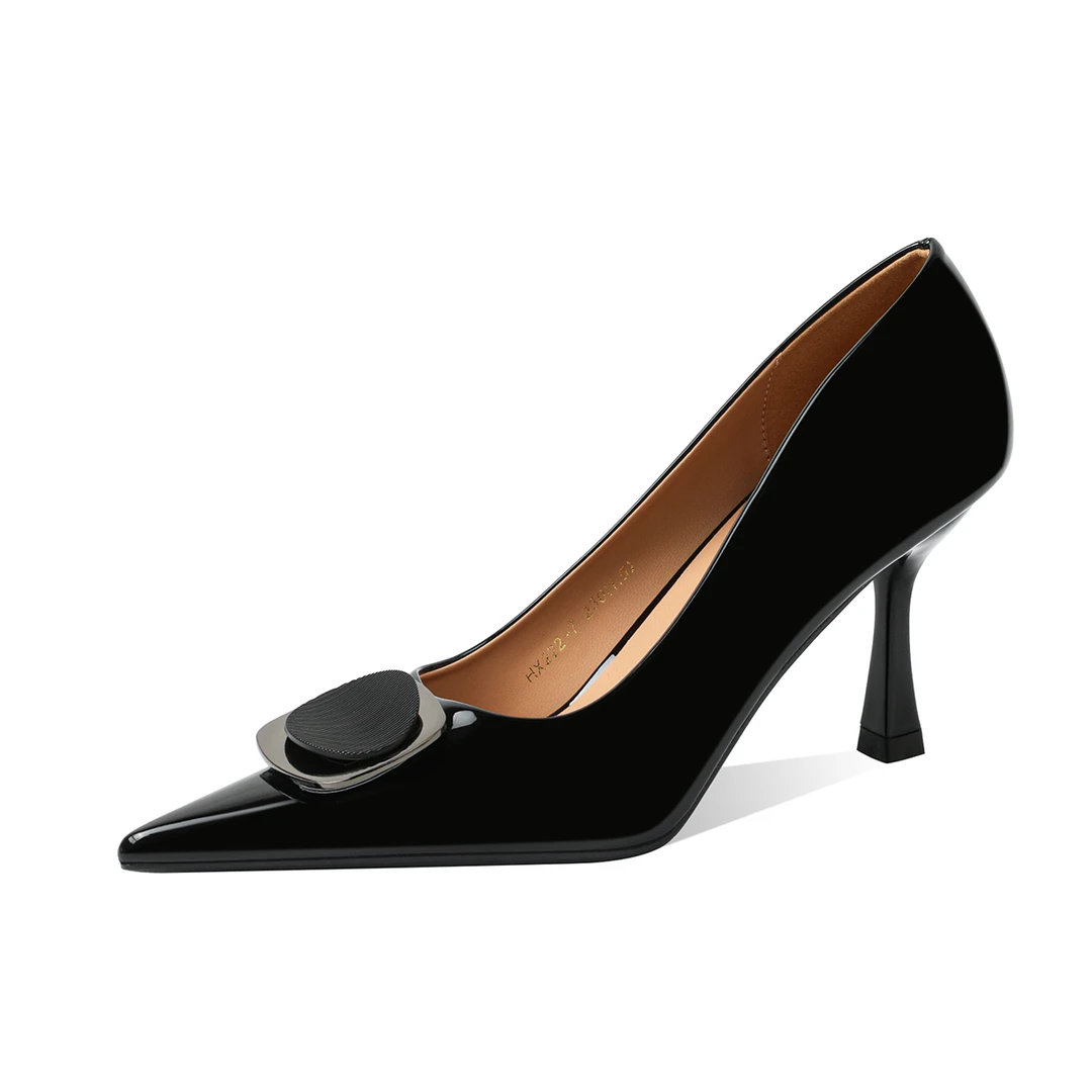 不累脚时尚百搭女神气质浅口高跟鞋法式细跟尖头细高跟