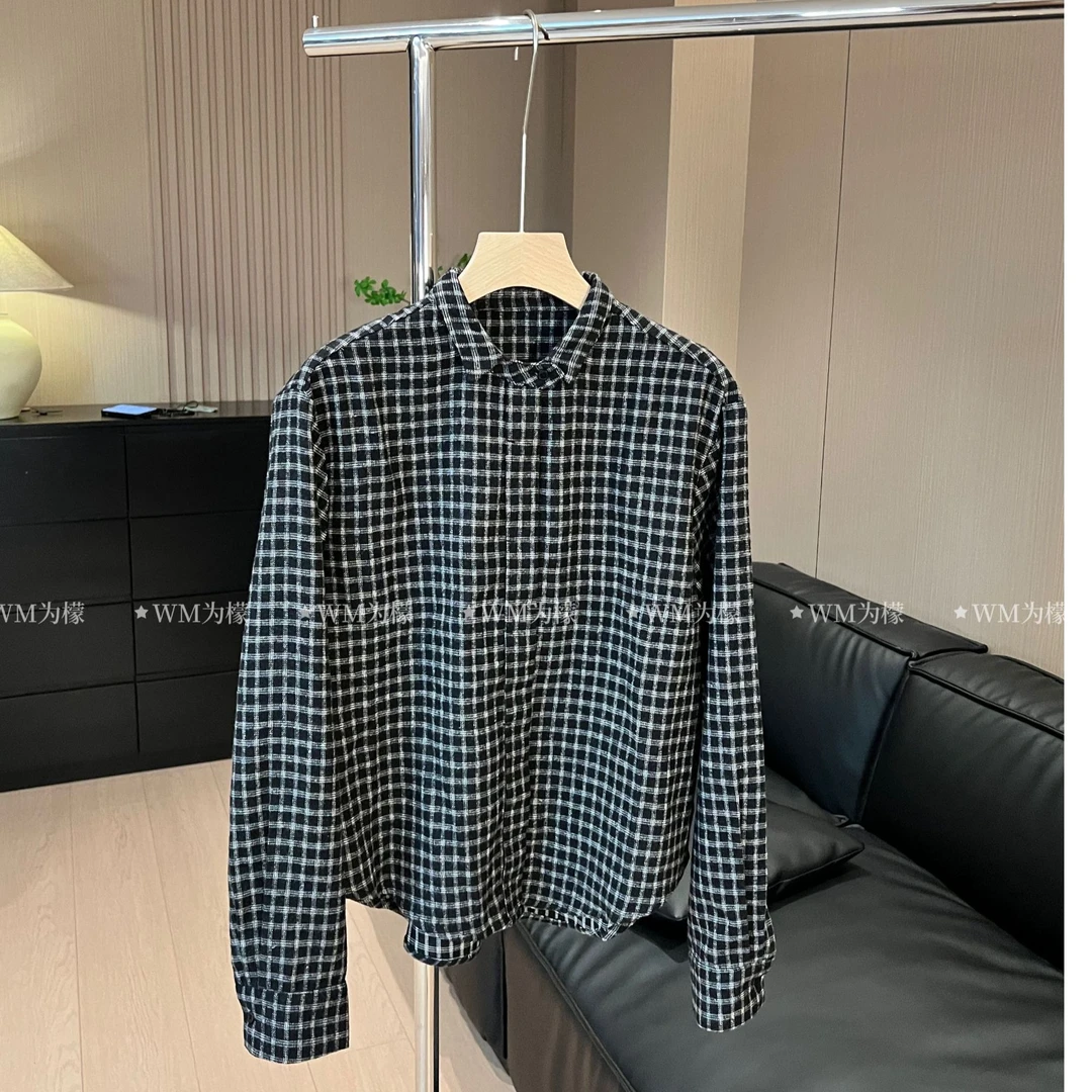WMeng.【细格】极简款磨毛格子常规版型衬衣JS-C-25041805