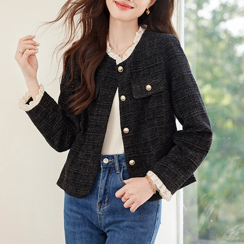 名媛风短款外套女秋季新款百搭洋气时尚高级感显瘦长袖女士开衫