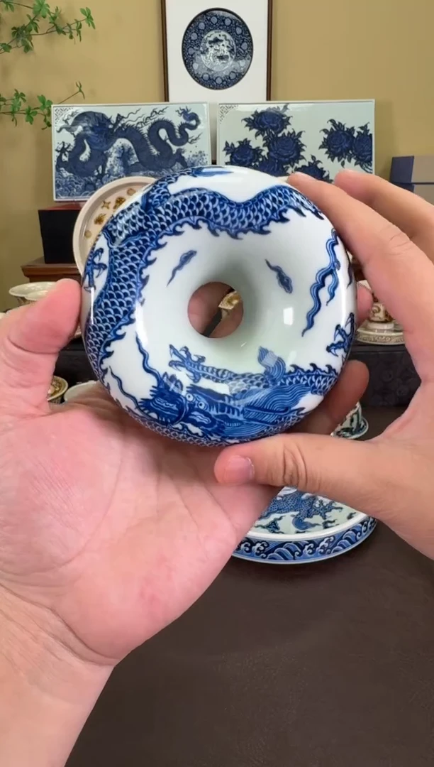 【闪购商品】羿器窑宣德龙甜甜圈盖置