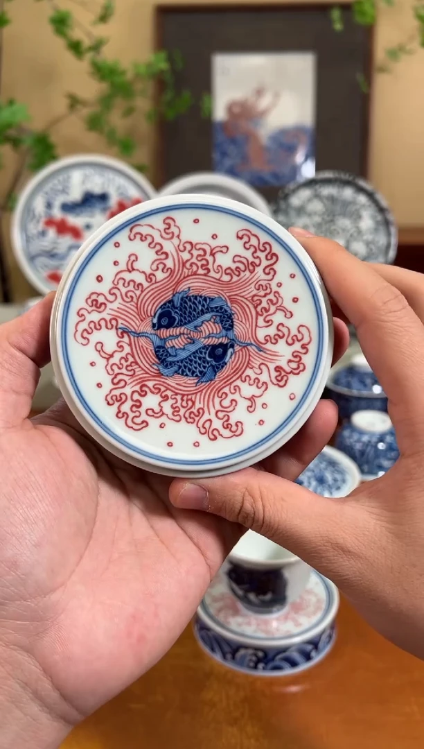 【闪购商品】瓷杯团鱼盖置