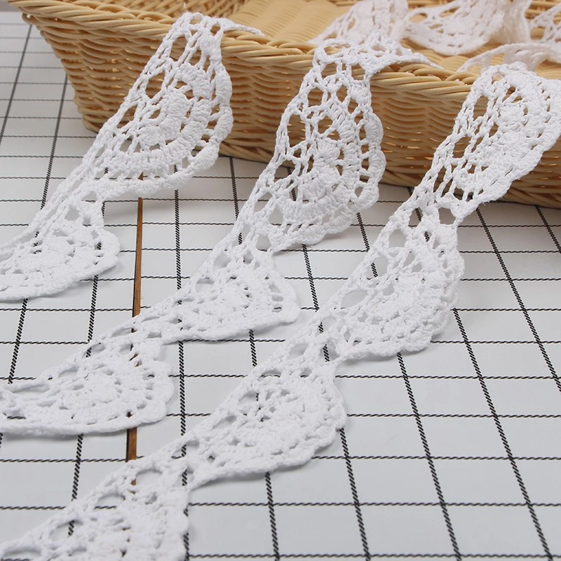 宽5.5CM白色波浪手工镂空钩花棉线钩花边DIY装饰花边手工 辅料020