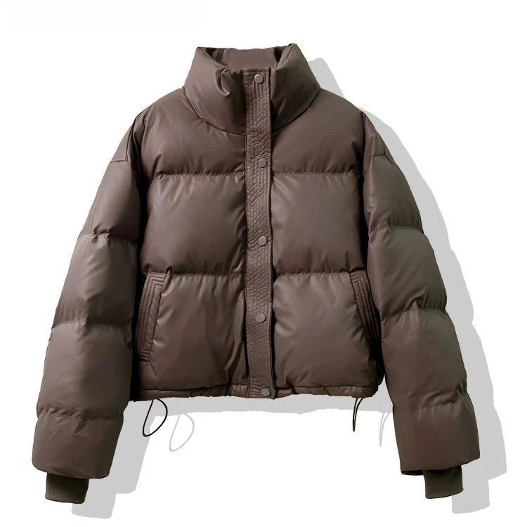 viniroom2024高蛋白皮羽绒服短款女冬季上衣高档外套