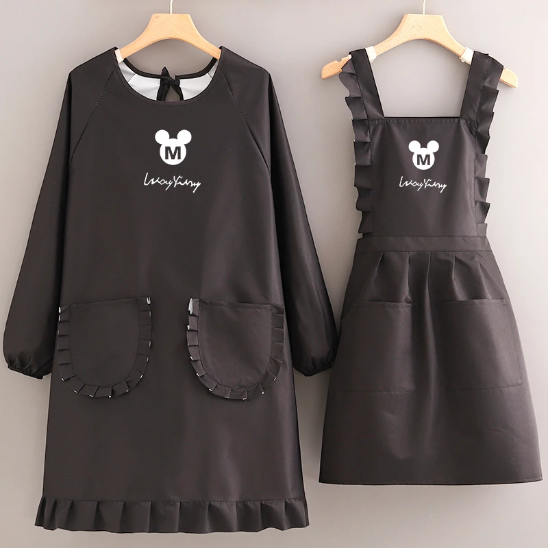 环保围裙厨房家用2023新款防水防油长袖罩衣大人女上班工作服定制