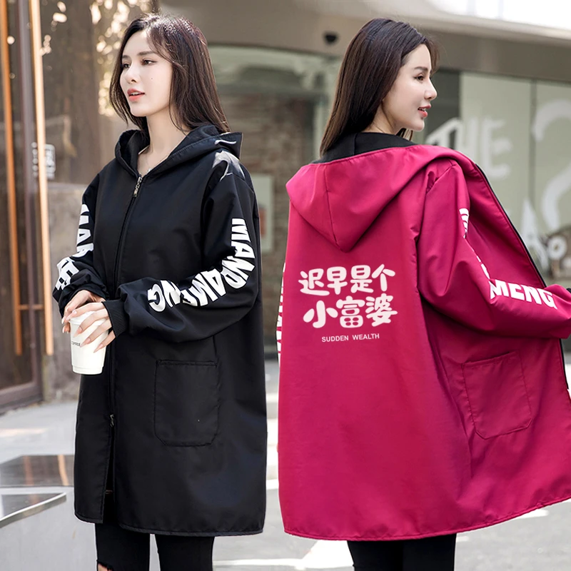 时尚加绒防风罩衣秋冬保暖长袖外套餐饮工作服定制印字成人大褂女