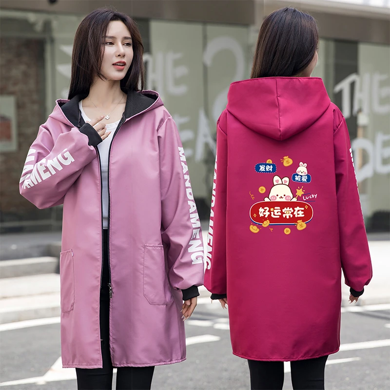 加绒罩衣女新款大人长袖围裙家用厨房工作服防水做饭围腰外套定制