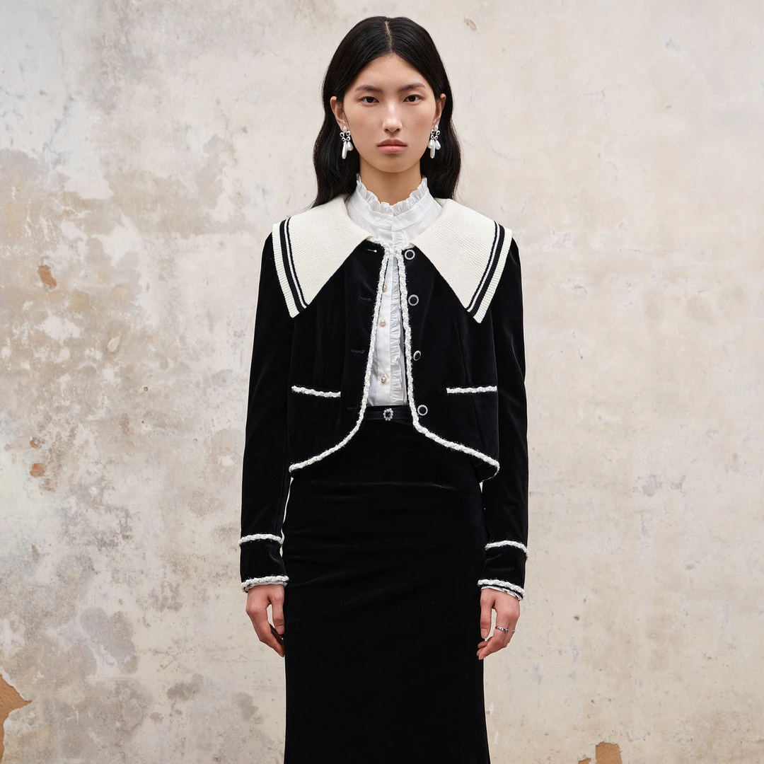 MAXRIENY | 法式复古氛围感小香风丝绒外套23秋季新款高级优雅气