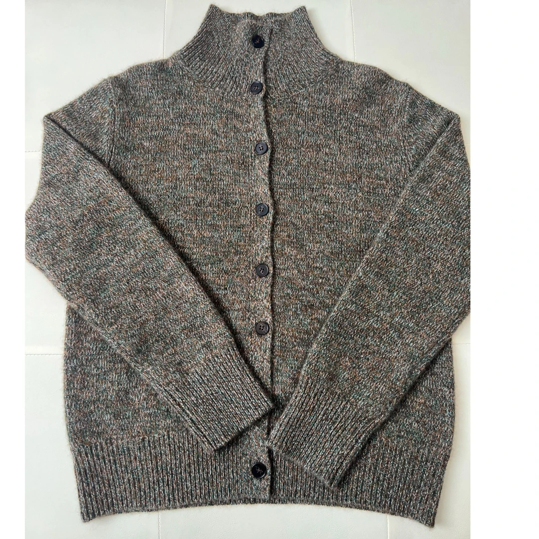 炸街时髦！baby小山羊绒针织开衫女秋冬款立领加厚外套