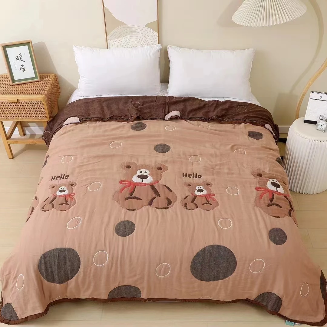 十 层泡芙被150*200 色纱柔软亲肤奶绒机洗单人加厚