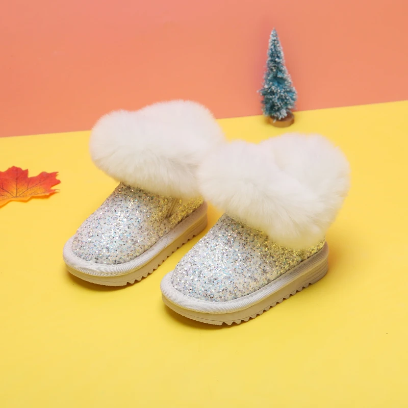 女宝宝雪地靴儿童软底婴儿学步鞋子1一3岁女童公主鞋加绒棉鞋冬季