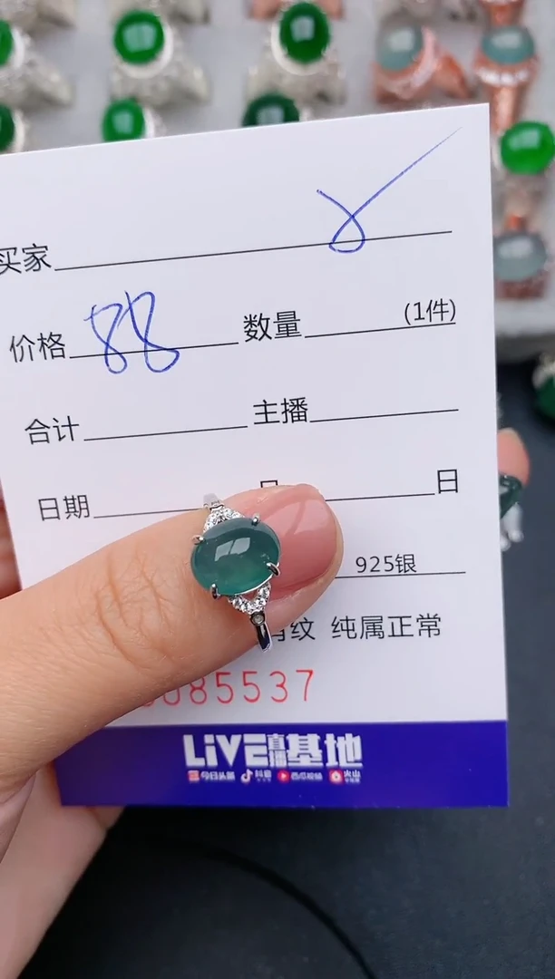 【闪购商品】翡翠珠宝奇石银S925镶嵌5537