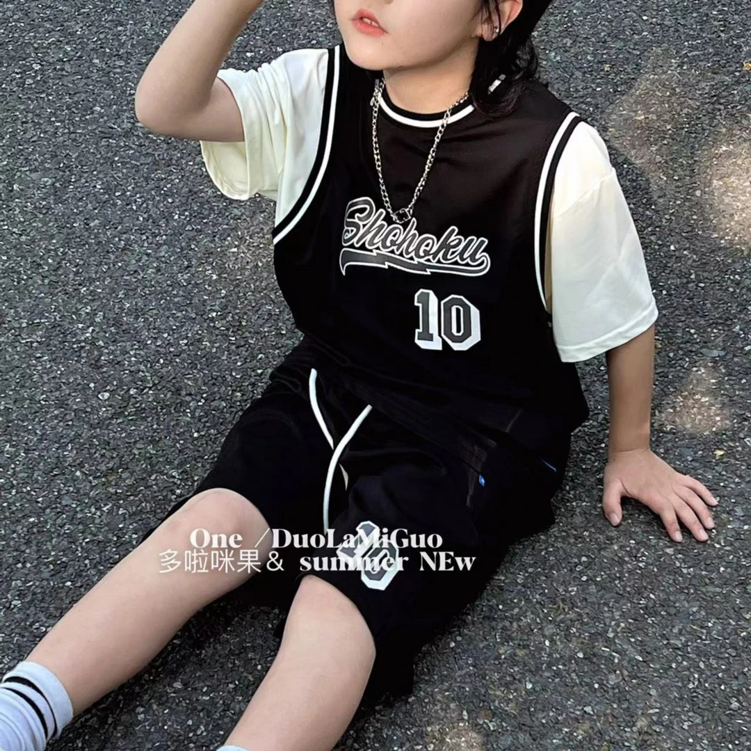 儿童装男童夏装套装2023新款中大童男孩夏季薄款运动时髦夏款潮牌