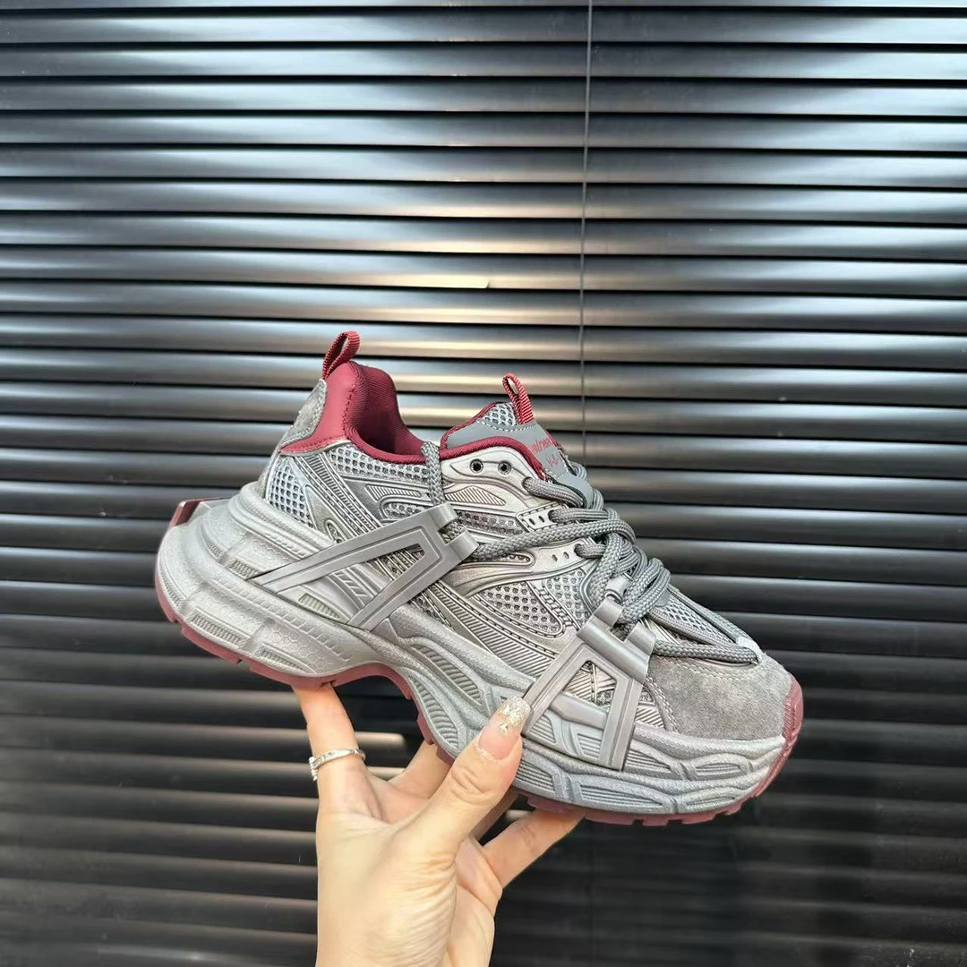 89555 加绒厚底增高老爹鞋女2024冬季拼色百搭显脚小休闲运动鞋