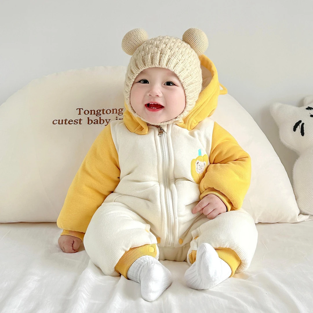 钓鱼猫A类加厚400g棉服婴幼儿可拆帽秋冬款保暖棉内胆冬季厚棉衣