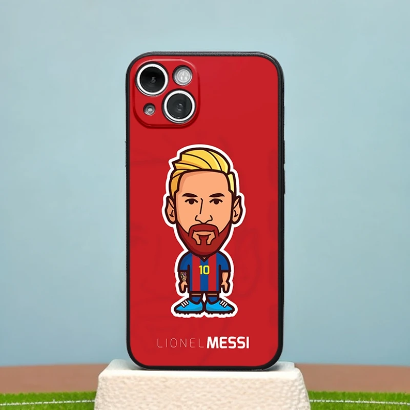 梅西Messi手机壳 足球球星 适用苹果14/安卓 全包硅胶磨砂玻璃壳