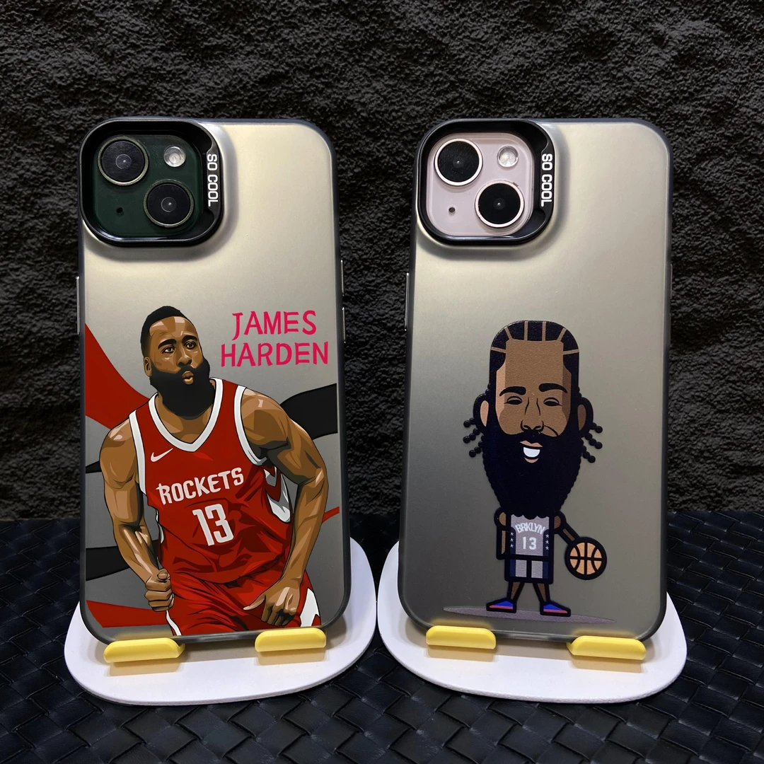 哈登-彩银镭射球星手机壳 NBA创意 适用苹果15华为小米OPPO小米vi