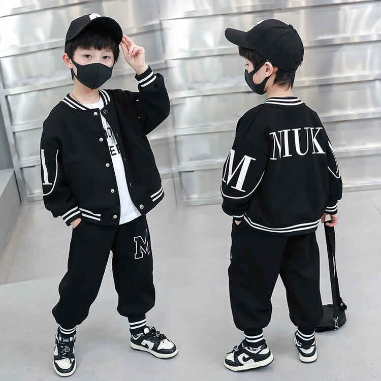 男童时尚休闲运动卫衣套装春秋季儿童拉链衫运动两件套中小童童装