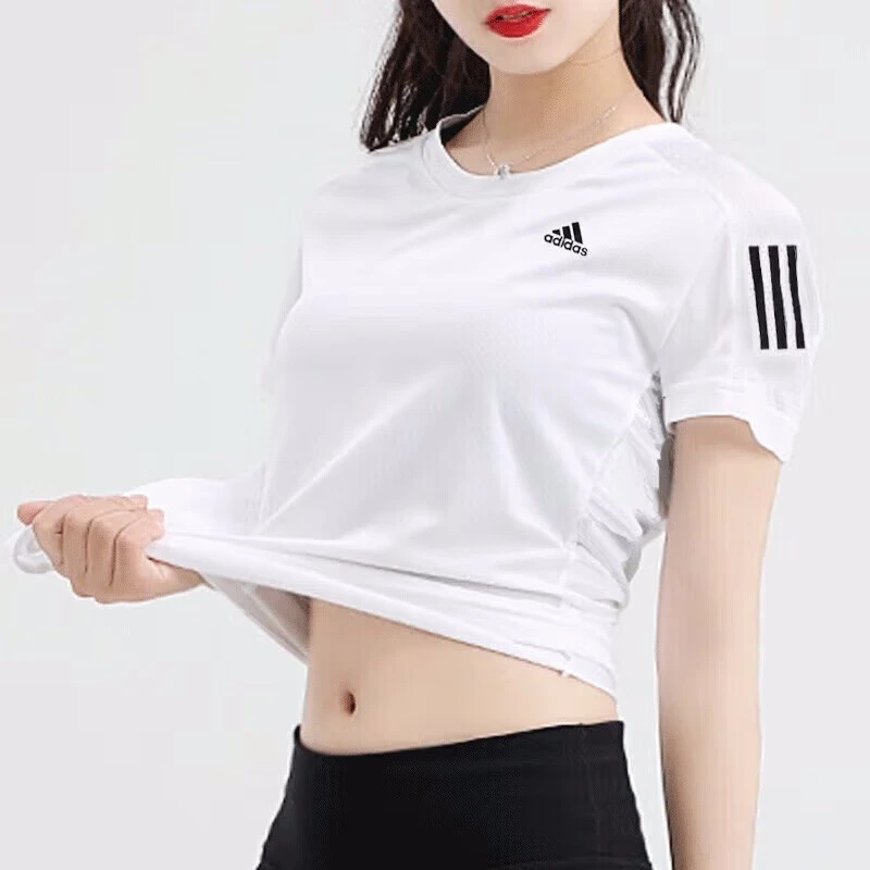 阿迪达斯adidas短袖女装跑步快干运动服透气上衣青年学生t恤半袖