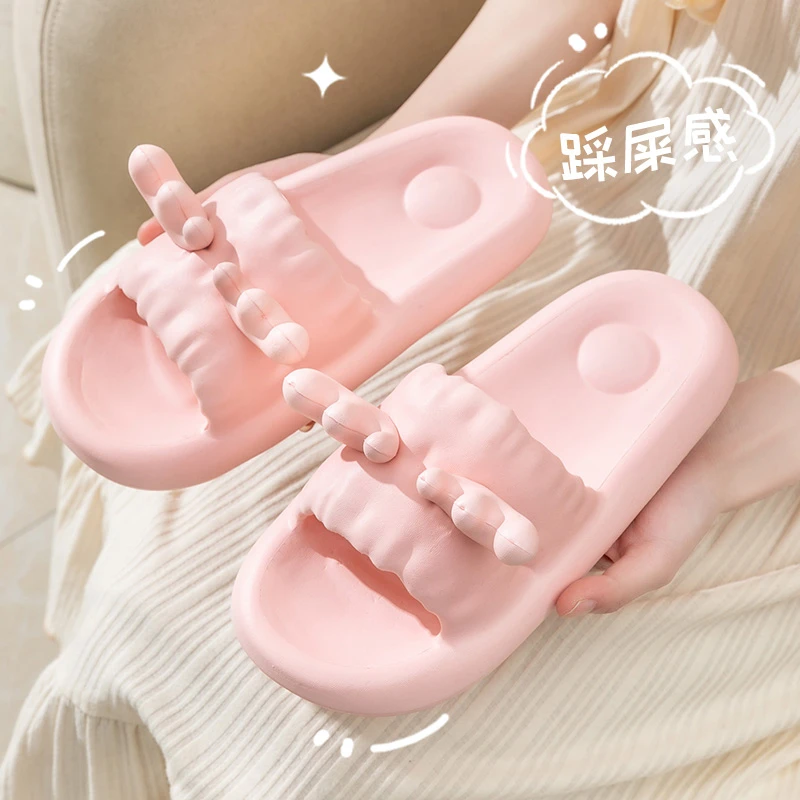【优遇家】夏季新品网红可爱小鹿角防滑耐磨居家外穿厚底凉拖鞋女