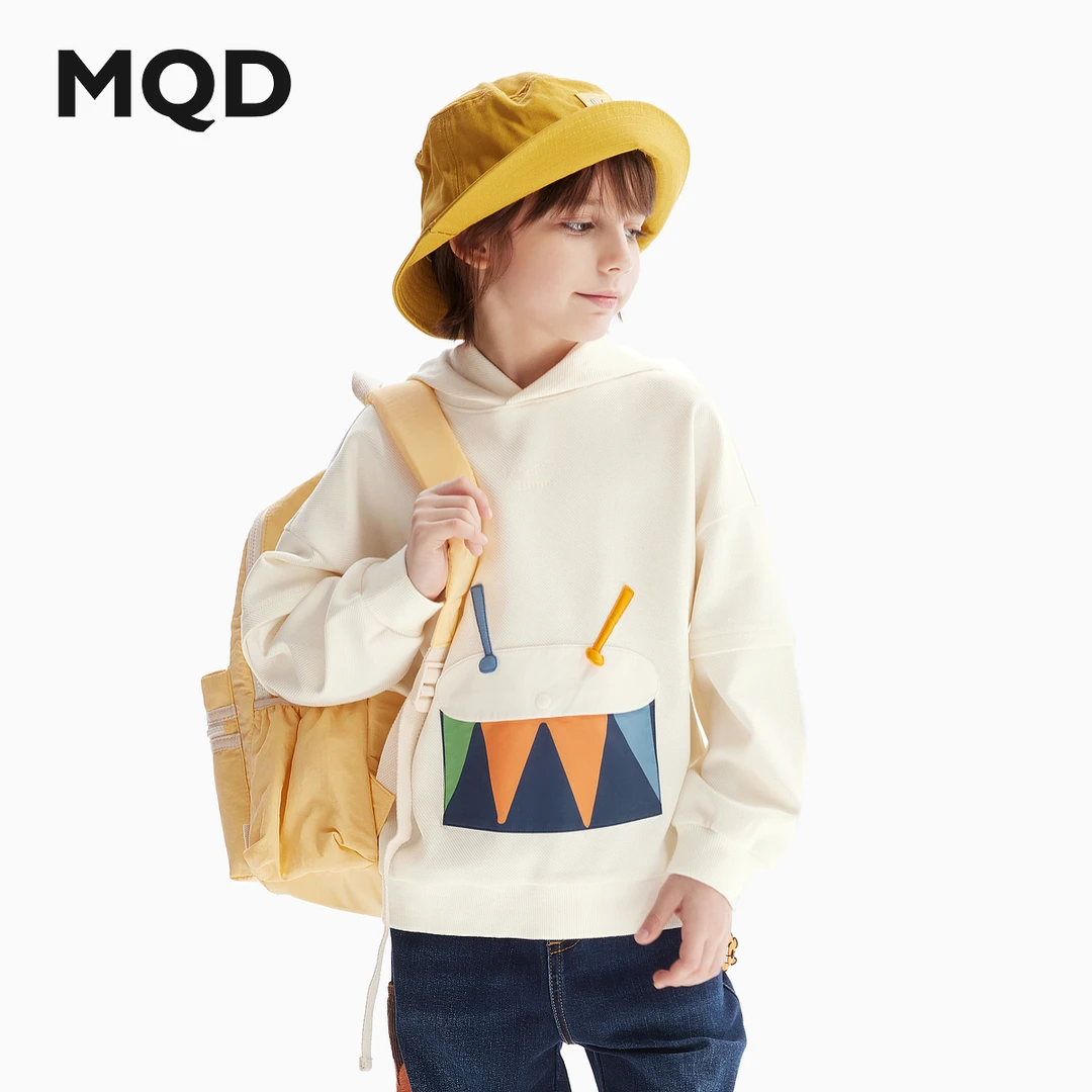 MQD童装卫衣春秋款宽松长袖上衣儿童连帽外套中大童9443W0606