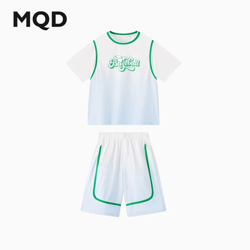 【上衣+裤】MQD童装24夏款潮酷运动篮球短袖五分裤套装9642W2266