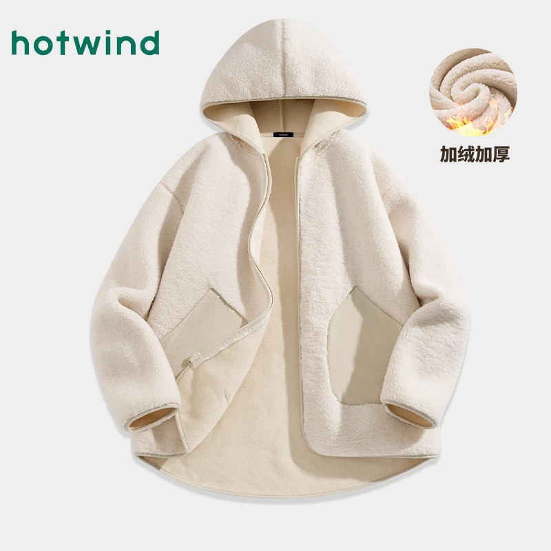 热风羊羔绒外套女2025新款双面绒秋冬卫衣小个子洋气时髦开衫上衣