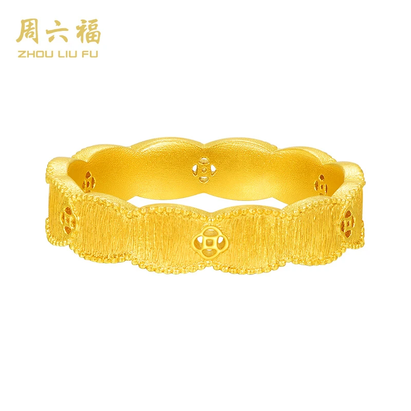 【周六福】幸福花架足金黄金戒指-计价工费-Y1085-主