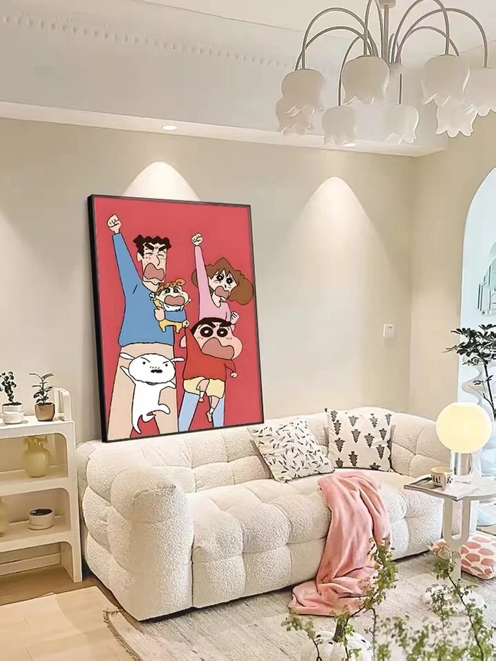 卡通动漫客厅装饰画创意客厅玄关走廊过道挂画蜡笔小新风格6080