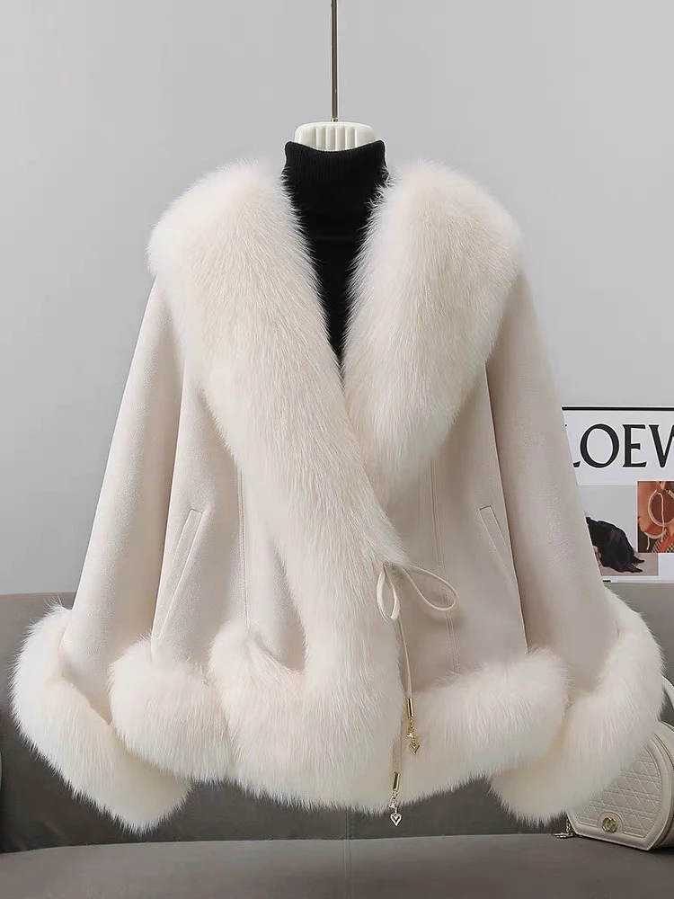 2023新款狐狸毛皮毛一体皮草外套女大毛领羽绒内胆年轻款韩版大衣