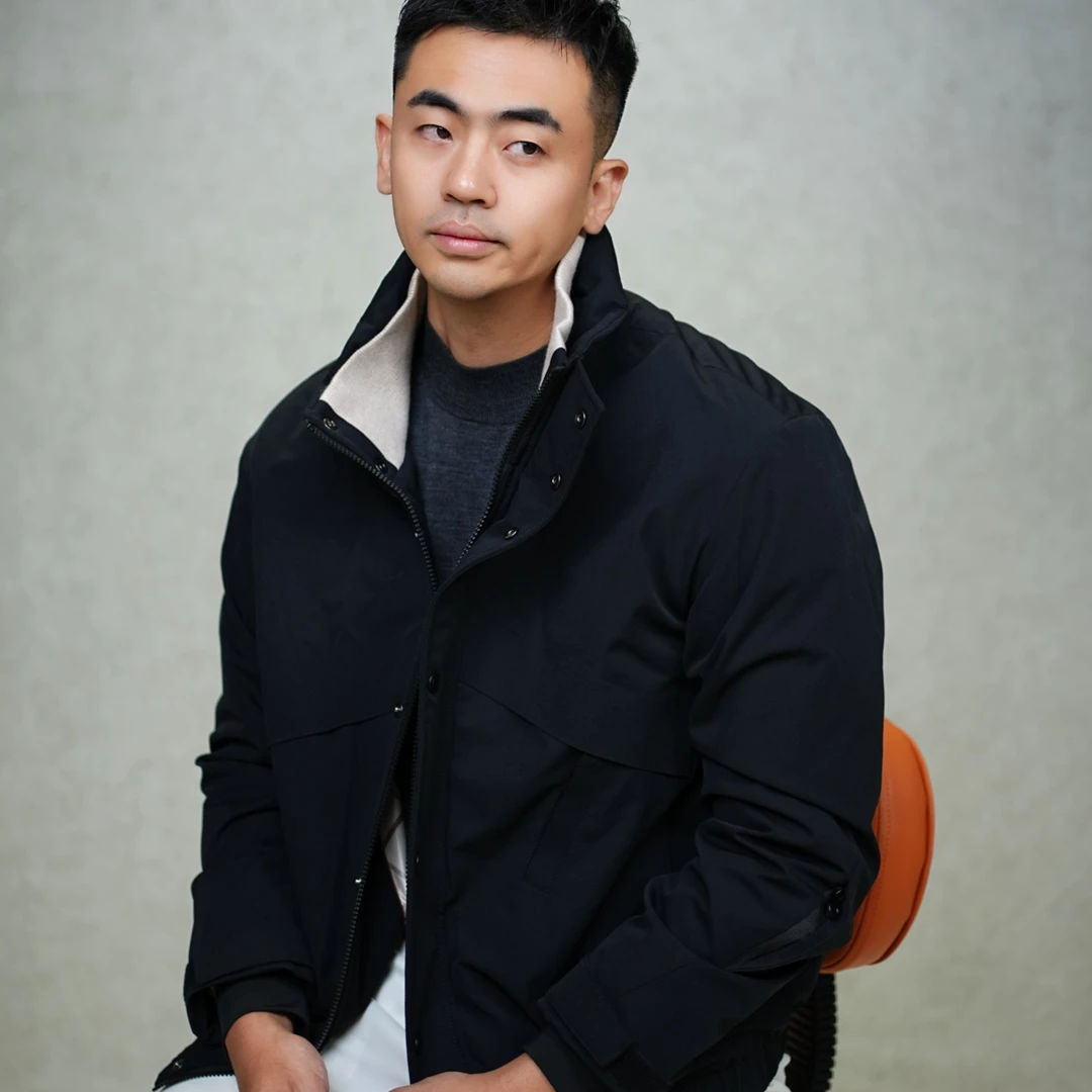 【衫无二】针织双层领秋冬保暖时尚男加厚棉服休闲防风立领外套