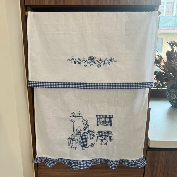 丹麦生活贴布绣茶巾挂帘（宽60长112）