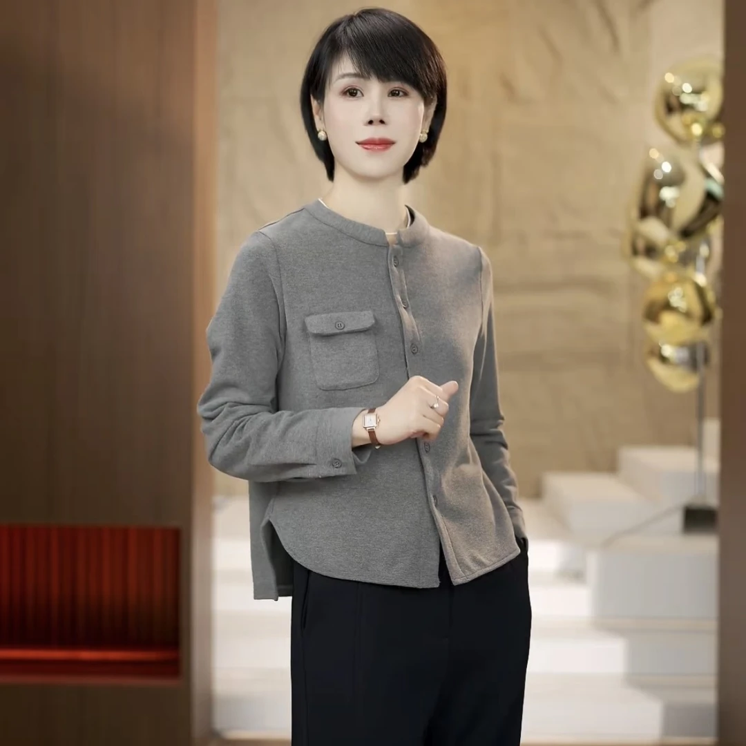 【渲渲推荐】H-F312冬季内搭单穿气质精致小口袋衬衣