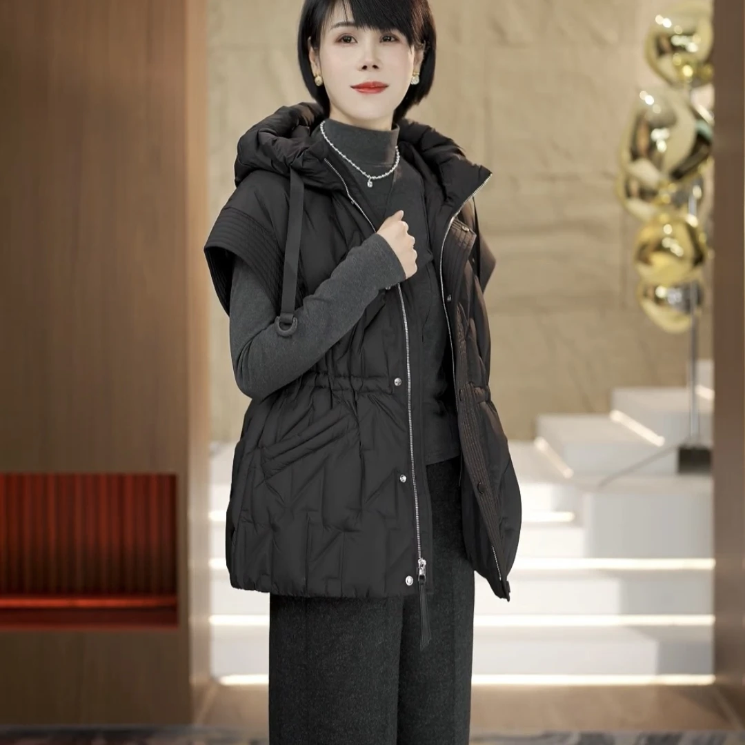 【渲渲推荐】HN-604070冬季时尚高级感宽松百搭【90%白鹅绒】羽绒马甲