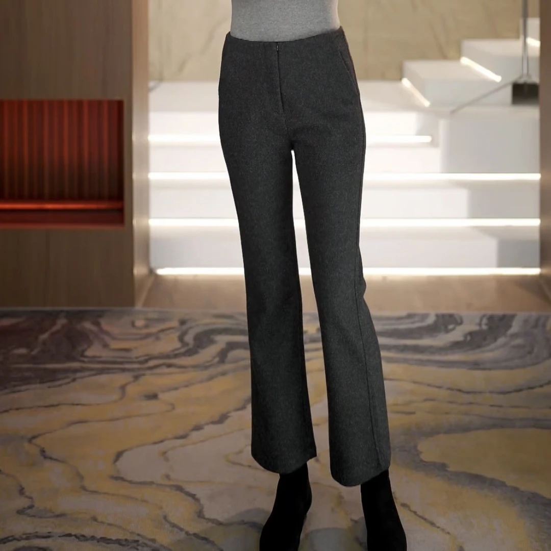 【渲渲推荐】E-82816冬季加厚精致气质小微喇裤