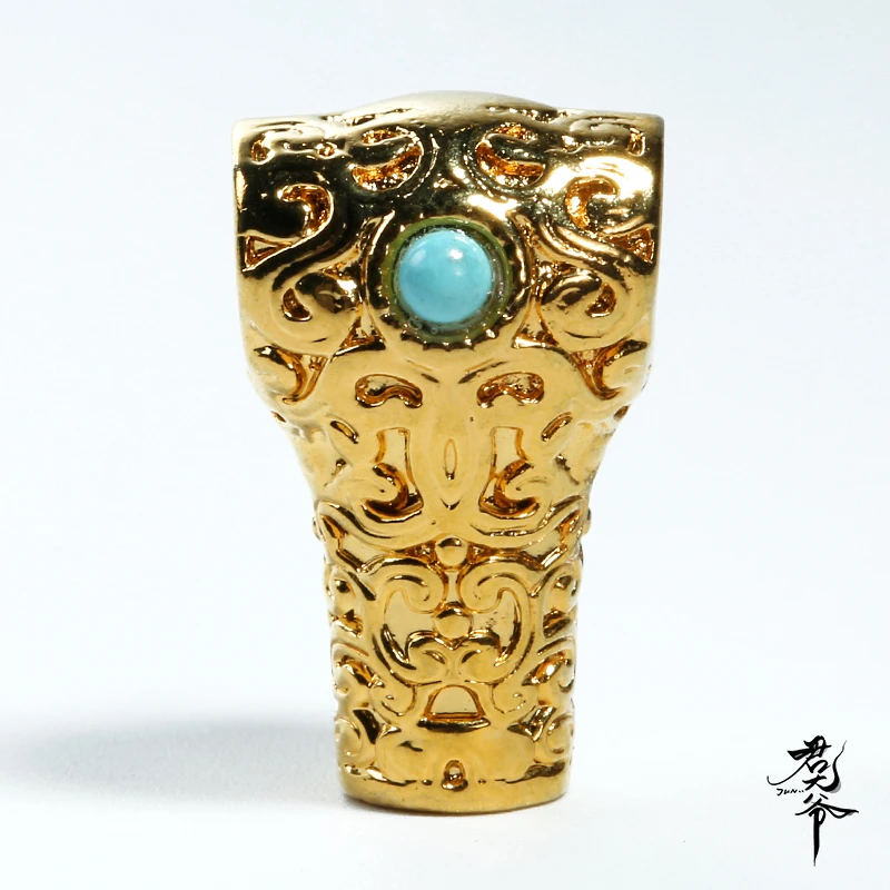 君大爷爱文玩 合金吊坠 文玩配饰唐草纹三通个性小众设计简约镶嵌