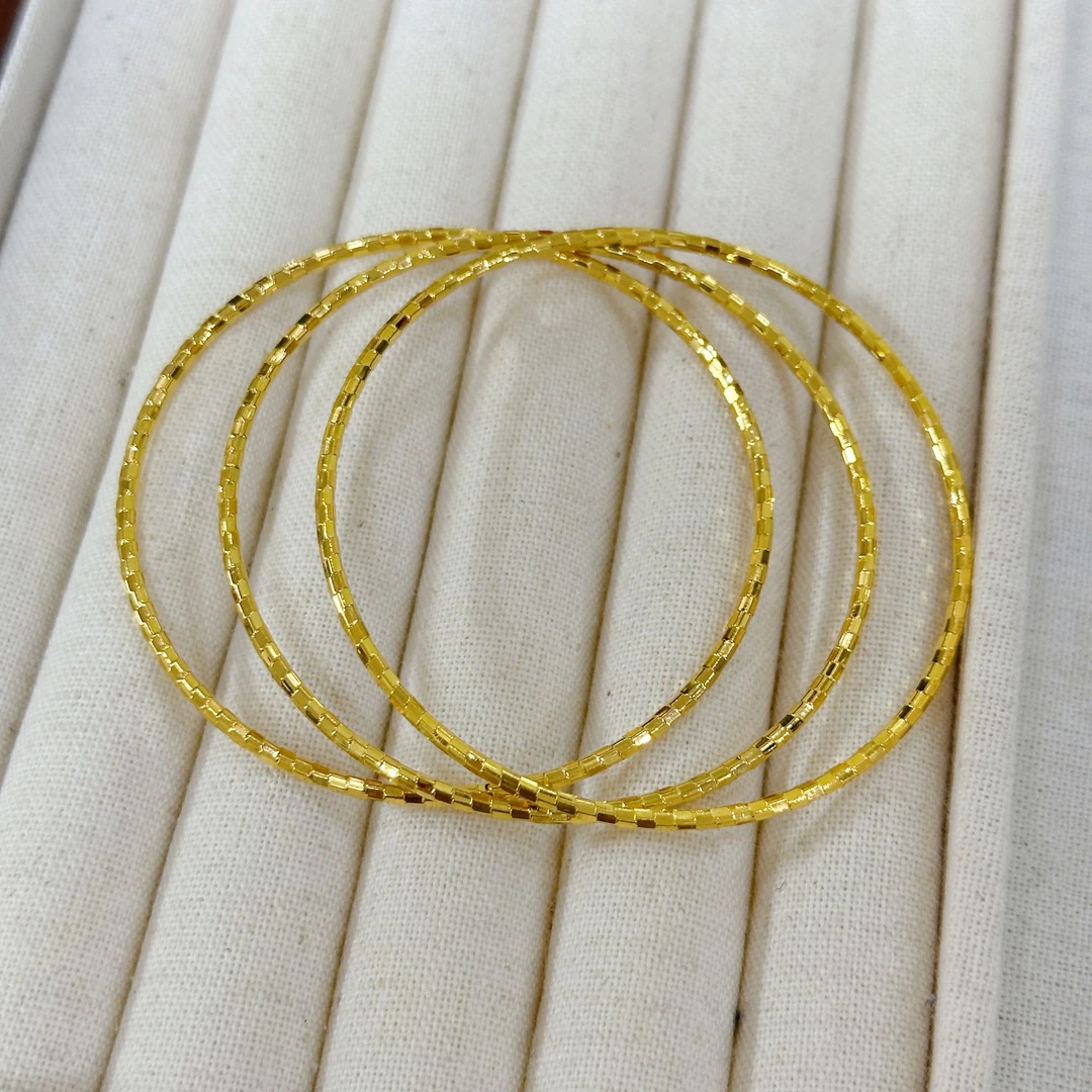 铜合金手镯 【恋兮悦】三圈蹦迪手镯高定单圈时尚百搭简约气质光面