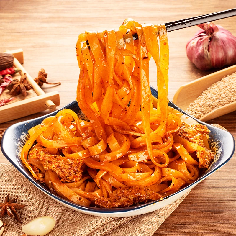 【到手8包】陕西宝鸡特色小吃加热食用袋装宝鸡擀面皮红油305g