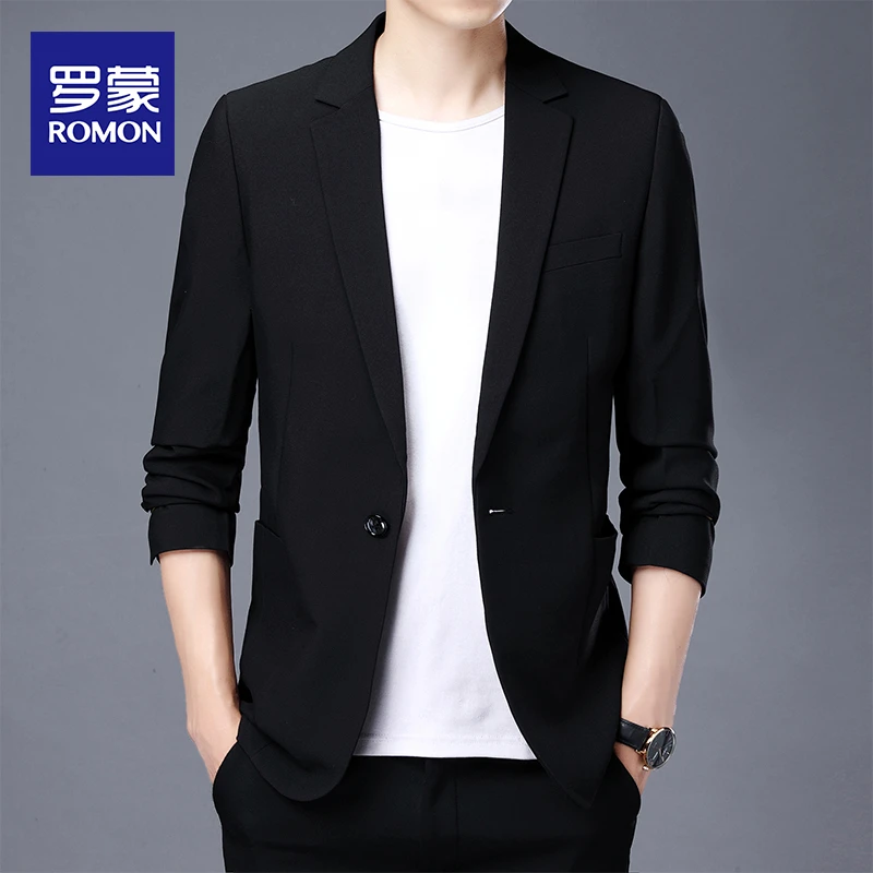 罗蒙薄款外套男士秋季西装上档次2024新款名牌西服春装夹克男上衣