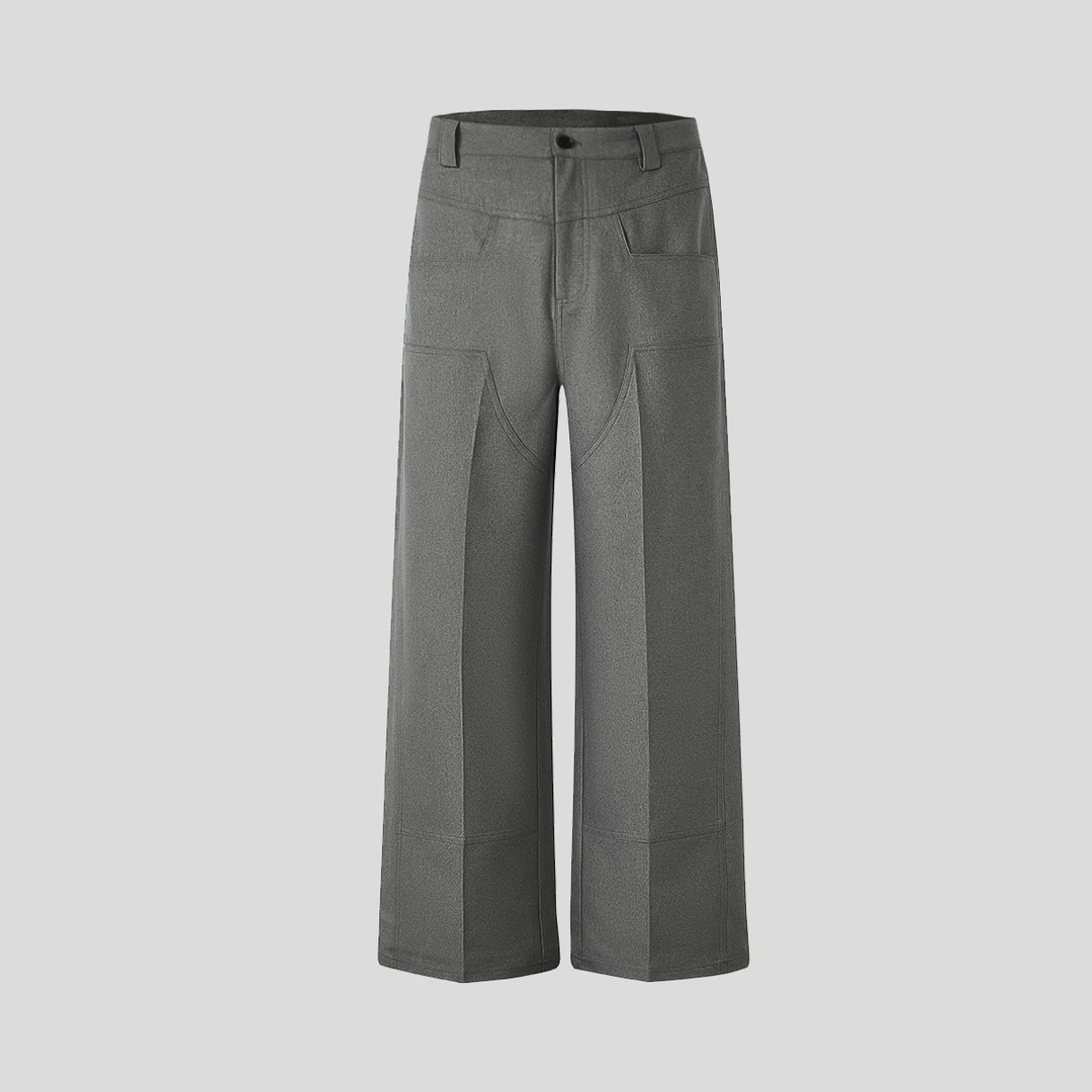 INK KERTON精仿羊毛混纺立体裁剪静奢极简老钱直筒休闲西裤长裤男