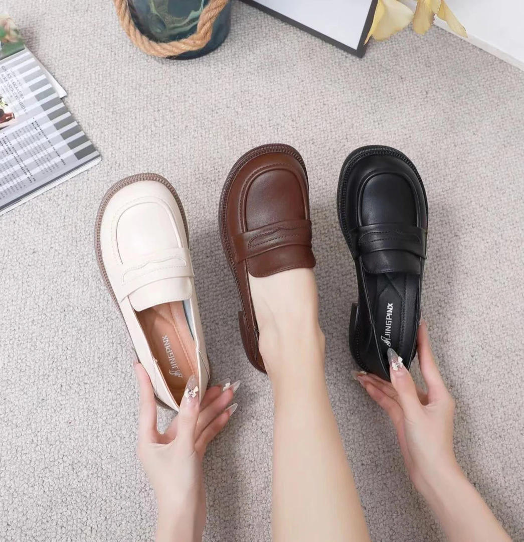 【2024春秋新款】全皮软皮时尚百搭乐福鞋软底单鞋防滑舒适女鞋休闲