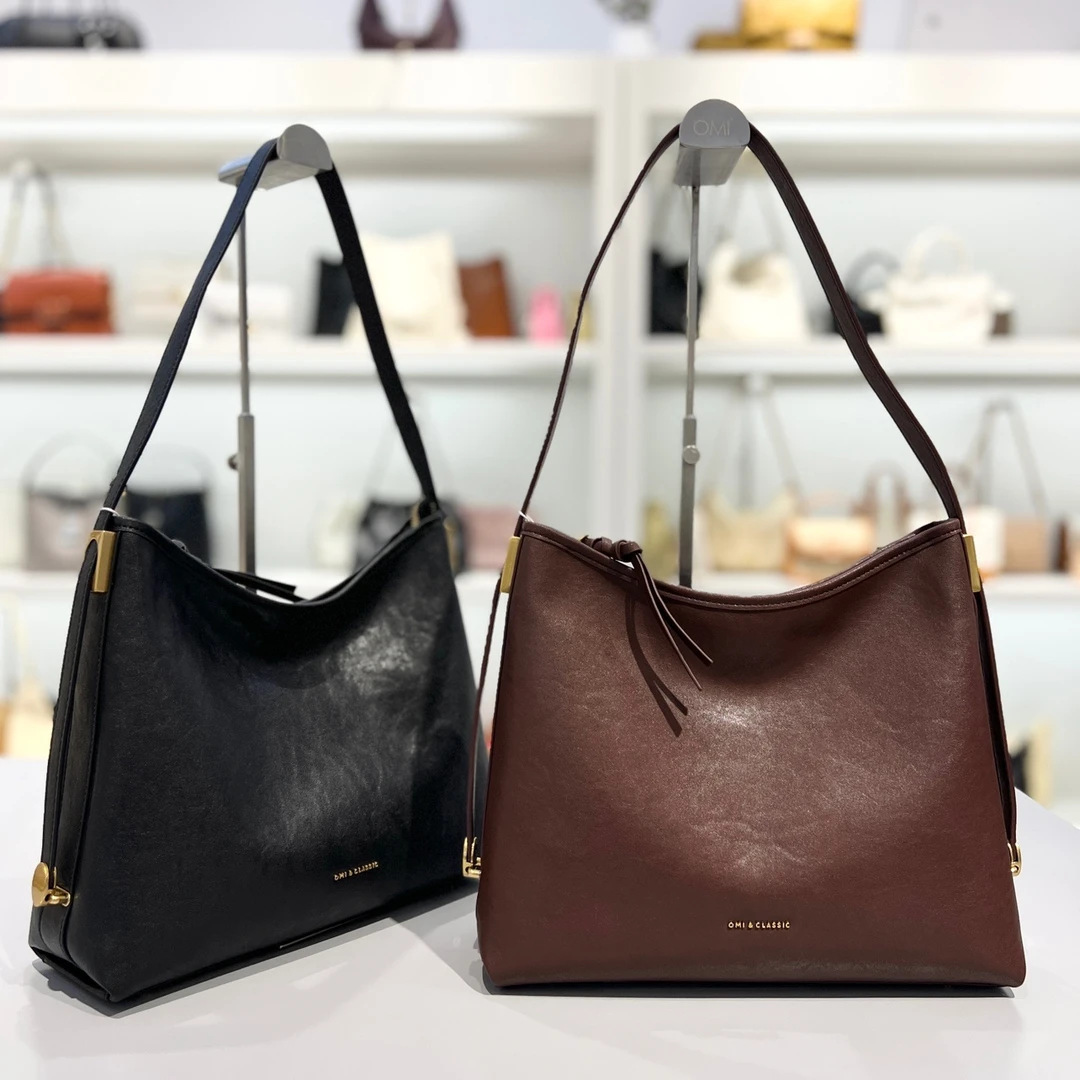 OMI欧米包包女单肩斜挎包24新款水桶包大容量通勤百搭高级感手提