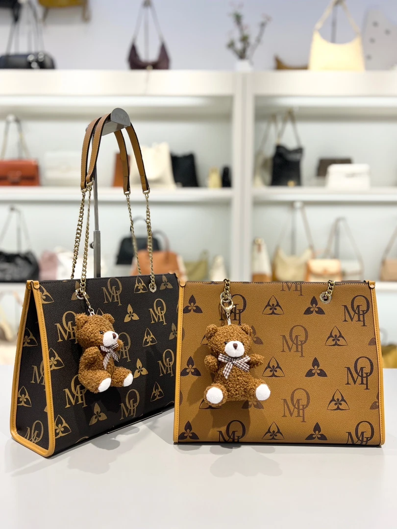 欧米OMI女包2025新款ins时尚印花大容量托特包简约休闲链条单肩包