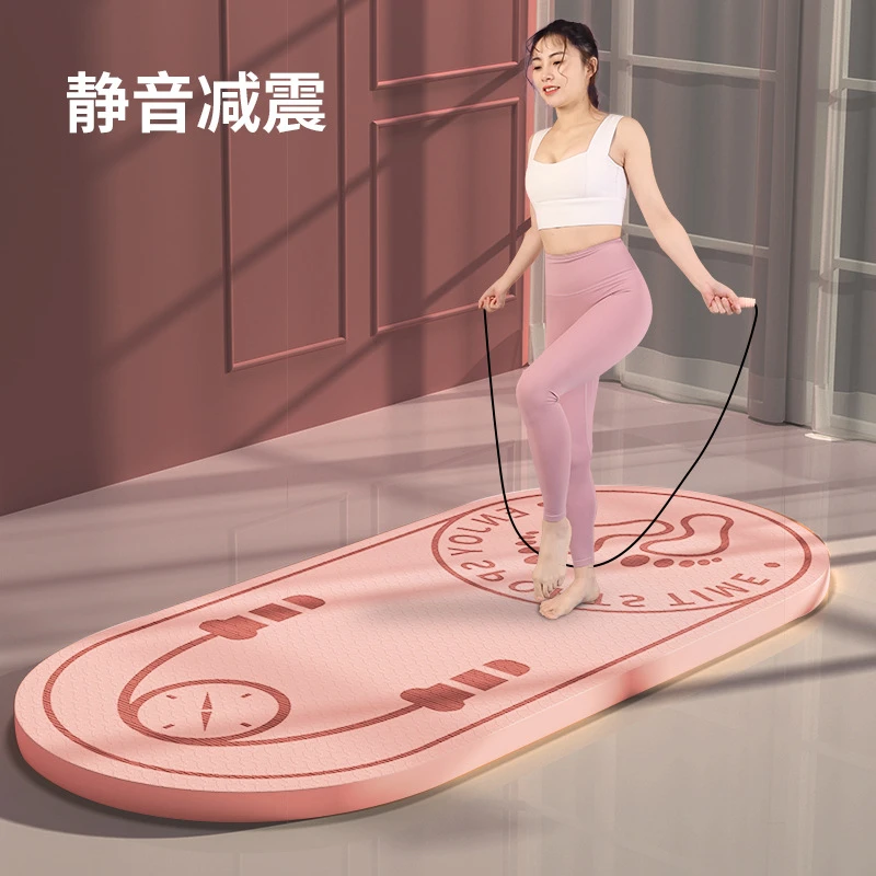 加厚跳绳静音垫专业防滑环保橡胶缓冲瑜伽垫室内跳舞垫减震隔音垫