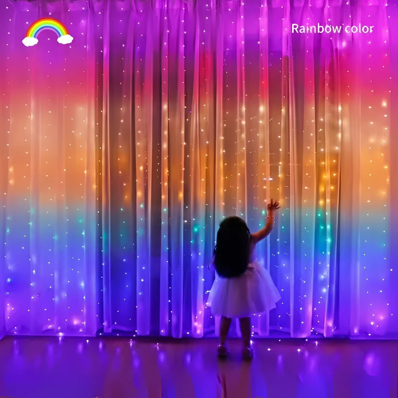 春节*窗帘灯装饰灯氛围灯*灯网窗帘灯带新年春节圣诞彩灯瀑布灯